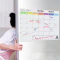 Taille personnalisée Magnétique Frige Refrigérateur Blanc Blanche Calendrier résistant aux taches Conservateur mensuel Planificateur à sec pour effacer pour la cuisine réfrigérateur